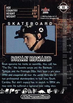 2000 Fleer Adrenaline #93 Brian Howard Back